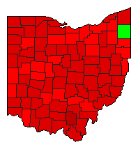 2004 Ohio County Map of Democratic Primary Election Results for President