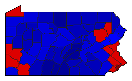 2004 Pennsylvania County Map of General Election Results for President