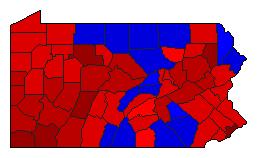 2004 Pennsylvania County Map of General Election Results for State Treasurer