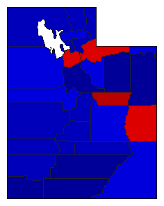2004 Utah County Map of General Election Results for Governor
