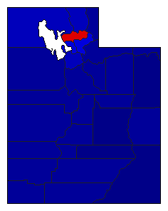 2004 Utah County Map of Republican Primary Election Results for Governor