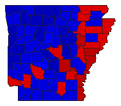 2004 Arkansas County Map of General Election Results for President