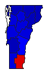 2004 Vermont County Map of General Election Results for Lt. Governor