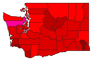2004 Washington County Map of Democratic Primary Election Results for President
