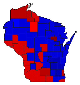 2004 Wisconsin County Map of General Election Results for President