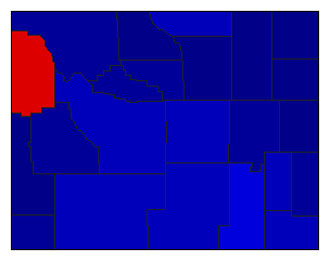 2004 Wyoming County Map of General Election Results for President