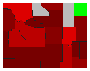 2004 Wyoming County Map of Democratic Primary Election Results for President