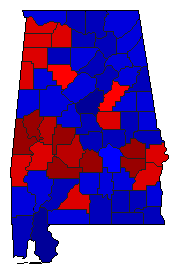 2006 Alabama County Map of General Election Results for Governor