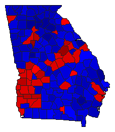 2006 Georgia County Map of General Election Results for Secretary of State