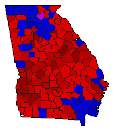 2006 Georgia County Map of General Election Results for Attorney General