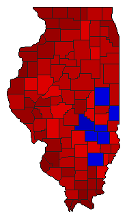 2006 Illinois County Map of Democratic Primary Election Results for Governor