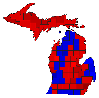 2006 Michigan County Map of General Election Results for Governor