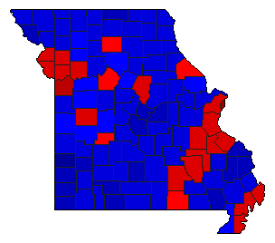 2006 Missouri County Map of General Election Results for Senator
