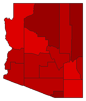 2006 Arizona County Map of General Election Results for Governor