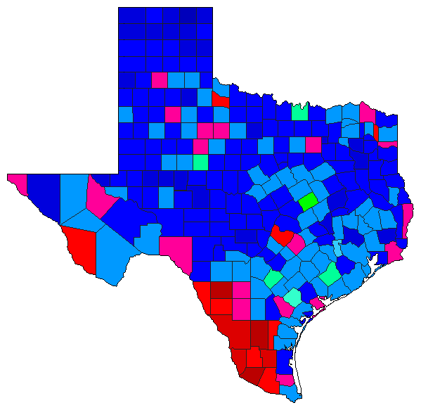 2006 Texas County Map of General Election Results for Governor