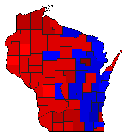 2006 Wisconsin County Map of General Election Results for Governor