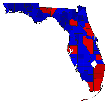 2008 Florida County Map of General Election Results for President