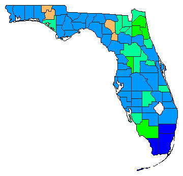 2008 Florida County Map of Republican Primary Election Results for President