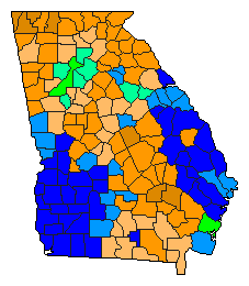 2008 Georgia County Map of Republican Primary Election Results for President