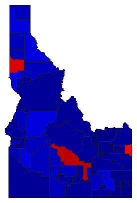 2008 Idaho County Map of General Election Results for President