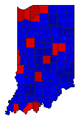 2008 Indiana County Map of General Election Results for President