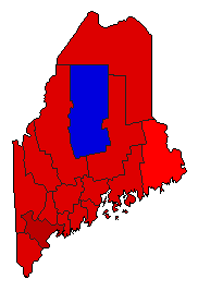 2008 Maine County Map of General Election Results for President