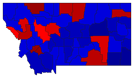 2008 Montana County Map of General Election Results for Secretary of State