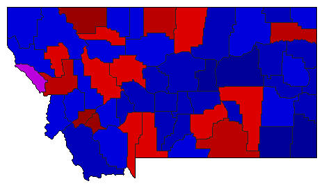 2008 Montana County Map of General Election Results for Attorney General