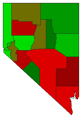2008 Nevada County Map of Democratic Primary Election Results for President