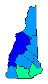 2008 New Hampshire County Map of Republican Primary Election Results for President
