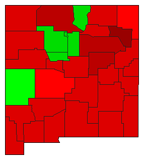 2008 New Mexico County Map of Democratic Primary Election Results for President
