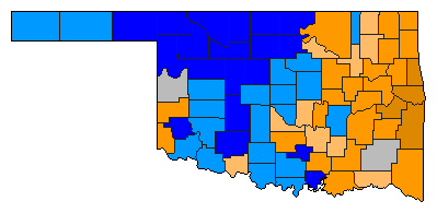 2008 Oklahoma County Map of Republican Primary Election Results for President