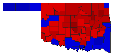 2008 Oklahoma County Map of Democratic Primary Election Results for Senator