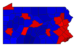 2008 Pennsylvania County Map of General Election Results for President