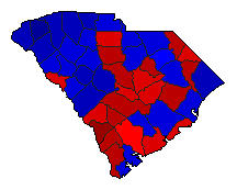 2008 South Carolina County Map of General Election Results for President