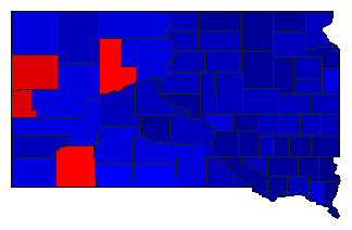 2008 South Dakota County Map of Republican Primary Election Results for Senator