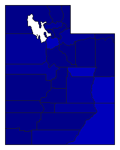 2008 Utah County Map of General Election Results for Governor