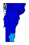 2008 Vermont County Map of General Election Results for Governor
