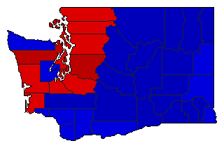2008 Washington County Map of General Election Results for Governor