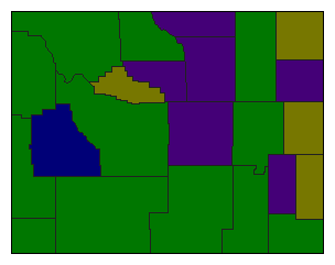 2008 Wyoming County Map of Republican Primary Election Results for President