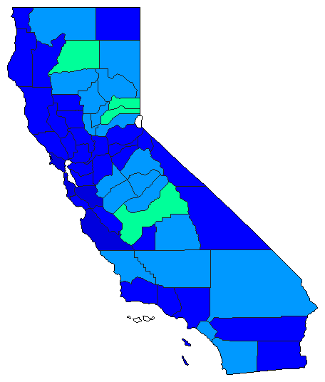 2008 California County Map of Republican Primary Election Results for President