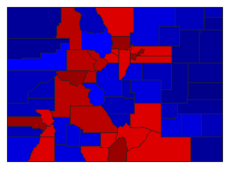 2008 Colorado County Map of General Election Results for President