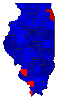 2010 Illinois County Map of General Election Results for Governor