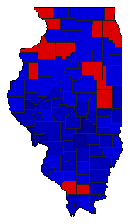 2010 Illinois County Map of Democratic Primary Election Results for Governor
