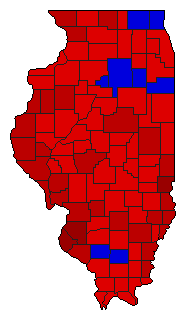 2010 Illinois County Map of Democratic Primary Election Results for ...