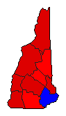 2010 New Hampshire County Map of General Election Results for Governor