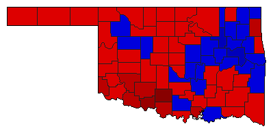 2010 Oklahoma County Map of Democratic Primary Election Results for Governor