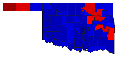 2010 Oklahoma County Map of Republican Primary Election Results for Governor