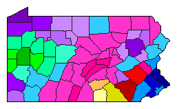 2010 Pennsylvania County Map of Republican Primary Election Results for Lt. Governor