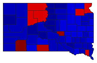 2010 South Dakota County Map of General Election Results for Governor